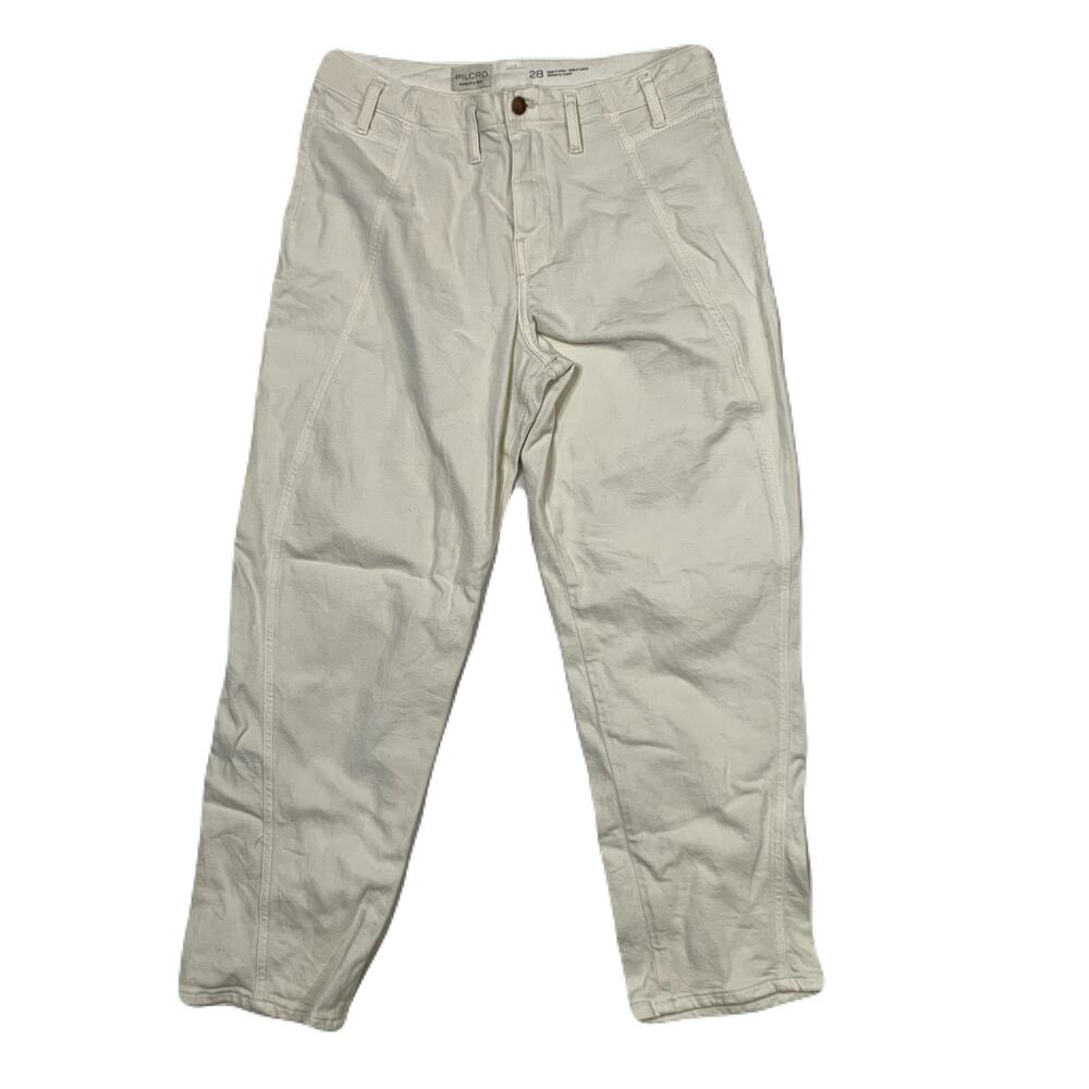 Pilcro White Denim Jeans No Front Pockets Hemp Blend Size 28